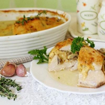 Курица с сыром и шампиньонами в духовке: рецепты приготовления Куриная грудка с шампиньонами, луком и болгарским перцем