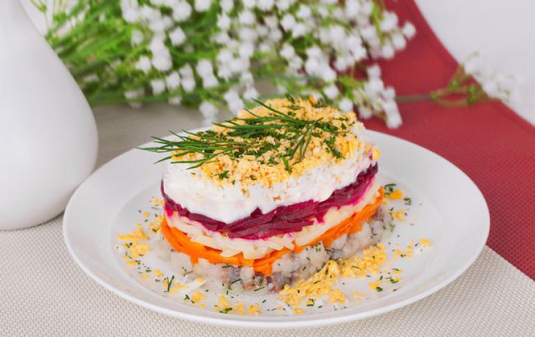 Herring salad under a fur coat step by step recipe layers
